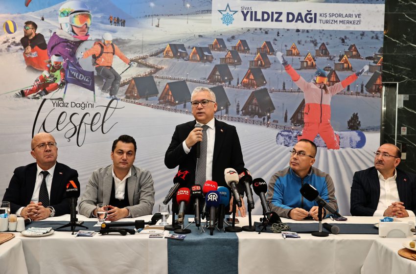  Vali şimşek yıldız dağ kayak Merkezi’nde basın mensupları ile bir araya geldi