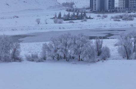 SİBİRYA SOĞUKLARININ ETKİLİ OLDUĞU SİVAS’TA TERMOMETRELER SIFIRIN ALTINDA 22 DERECEYİ GÖSTERDİ. ŞEHİR MERKEZİNDEN GEÇEN KIZILIRMAK’IN YANI SIRA BİTKİLER, AĞAÇLAR, AYDINLATMA DİREKLERİ SOĞUK HAVANIN ETKİSİYLE DONDU. (İLAYDA KORKMAZ – RAHMİ MEYVECİ/SİVAS-İHA)
Sibirya soğuklarının etkili olduğu Sivas’ta termometreler sıfırın altında 22 dereceyi gösterdi. Şehir merkezinden geçen Kızılırmak’ın yanı sıra bitkiler, ağaçlar, aydınlatma direkleri soğuk havanın etkisiyle dondu.