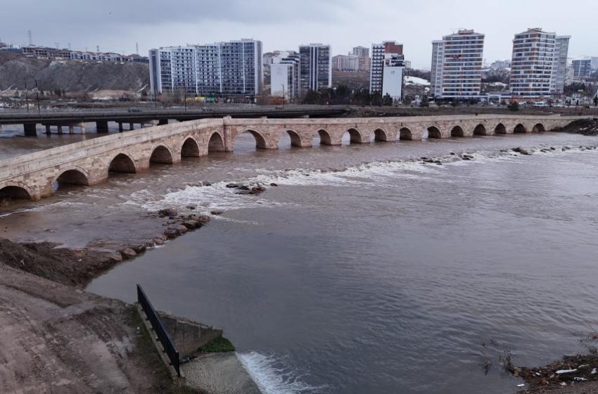  Eriyen kar suları, Türkiye’nin en uzun ırmağı olan Kızılırmak’ı coşturdu